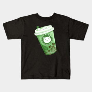 Neko Boba Matcha Kids T-Shirt